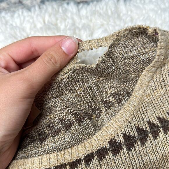 Denim & Supply Ralph Lauren Brown Cream Western Knit Sweater Geometric CA13 - Picture 4 of 12